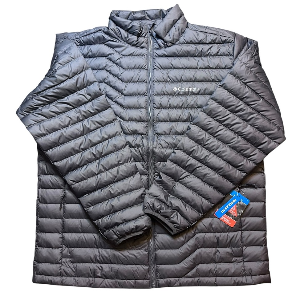 Columbia Men's XL Woodrose Crest Omni-Heat Down Jacket Zipper Pockets Gray